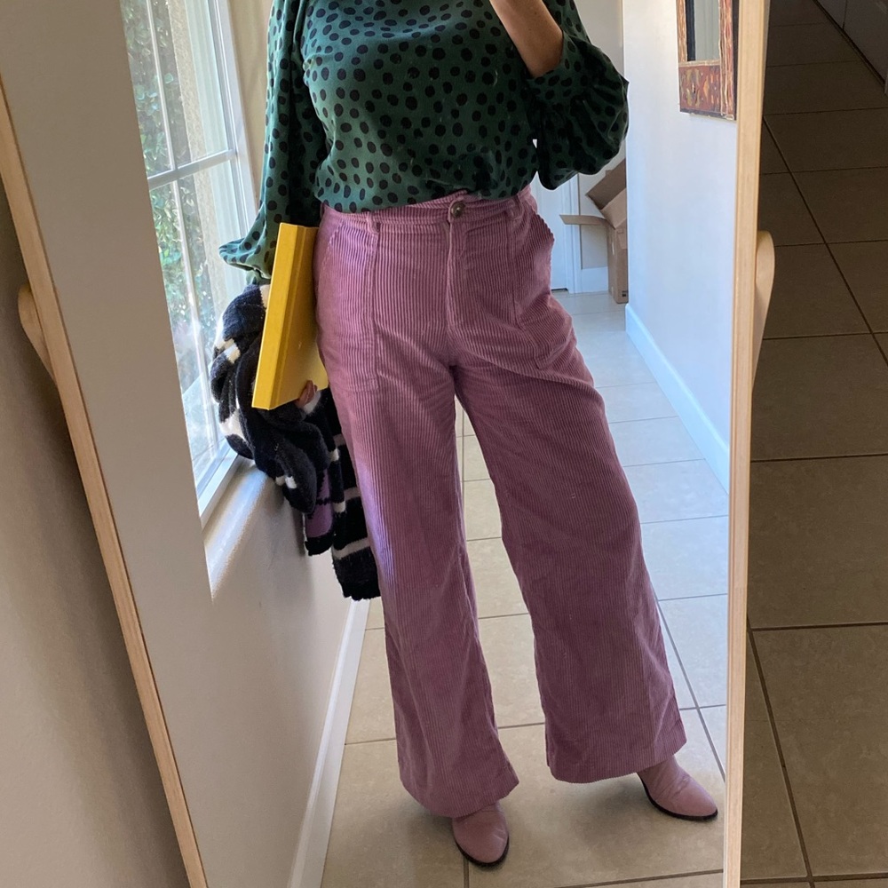 Rachel Antonoff Lavender Cord pants with flare - Size 8